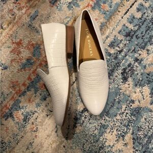 Jack Rogers Cream Croc-Embossed Flats